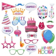 22 Pcs Photo Booth Props Funny Creative Birthday Decor for Celebrating Birthday